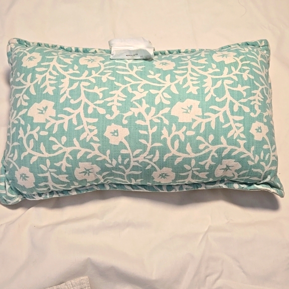 Threshold Teal Aqua Floral Decorative Accent Throw Pillow - Picture 1 of 3